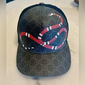 Gucci Kingsnake Print GG Supreme Canvas Baseball Hat Cap Size L (59 cm)